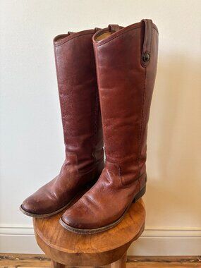 Frye Melissa Button Tall Extended Calf Boots - 9.5, Brown